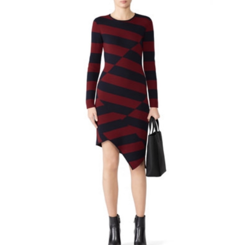 Slate & Willow Sweater asymmetrical hem stripe dress